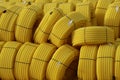 plastic protection pipes rolls Royalty Free Stock Photo