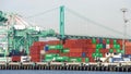 Stacks of shipping containers at Port of LA Royalty Free Stock Photo