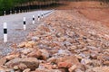 Pile of rocks in the reservoir.