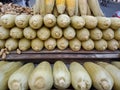 Corn on the cob display on a cart Royalty Free Stock Photo