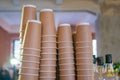 Stacks takeaway coffee cups Royalty Free Stock Photo