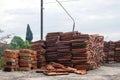 Stacks of ceramic roofing tiles Royalty Free Stock Photo