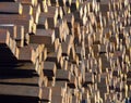 Stacks of used wooden railway sleepers Royalty Free Stock Photo