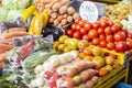 stacks of vegetables in the colombia market