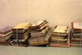 Stacks of very old books Royalty Free Stock Photo