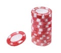 Stacks of watercolor poker chips on a white background Royalty Free Stock Photo