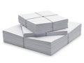 Stacks of white paper sheets tied together isolated on white background Royalty Free Stock Photo