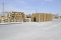 Stacks of wood trestles Royalty Free Stock Photo