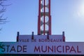 Stade Municipal means city stadium in Bordeaux town text of Chaban-Delmas entrance city sport Rugby sports ground in Gironde Royalty Free Stock Photo