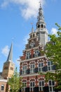 The Stadhuis Town Hall with the clock tower of Martinikerk St Martin church in the background, Franeker