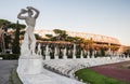 Stadio dei Marmi, Foro Italico, at sunrise, Rome