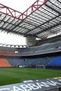 Interior of the San Siro stadium, vertical view of the grandstand