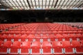 Interior of the San Siro stadium, horizontal view of the grandstand