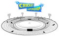 Stadium of Cricket with pitch for champoinship match Royalty Free Stock Photo