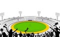 Stadium of Cricket with pitch for champoinship match Royalty Free Stock Photo