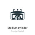Stadium cylinder vector icon on white background. Flat vector stadium cylinder icon symbol sign from modern american football Royalty Free Stock Photo
