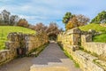 Stadium entrance and exit - Stone walls and arch leaving the field where first olympics took place in Olympia Greece Royalty Free Stock Photo