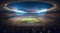 Stadium with fans, Stands are filled with cheering fans Royalty Free Stock Photo