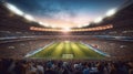 Stadium with fans, Stands are filled with cheering fans Royalty Free Stock Photo