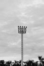 Stadium floodlight tower with reflectors Royalty Free Stock Photo