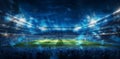 stadium goal sport green light arena game soccer football world. Generative AI.