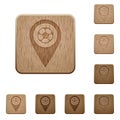 Stadium GPS map location wooden buttons