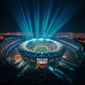 Aerial View of Stadium at Night Royalty Free Stock Photo