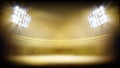 Stadium illuminated by floodlights. Abstract vector illustration. Royalty Free Stock Photo