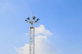 Stadium light isolated against a blue sky background Royalty Free Stock Photo