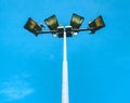 Stadium light or lamp post with Union of light bulb Royalty Free Stock Photo