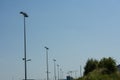 Stadium light poles with sky Royalty Free Stock Photo