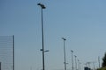 Stadium light poles with sky Royalty Free Stock Photo