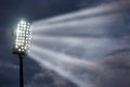 Stadium lights against dark night sky Royalty Free Stock Photo