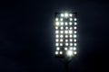 Stadium lights against dark night sky Royalty Free Stock Photo