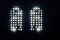 Stadium lights against dark night sky Royalty Free Stock Photo