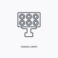 Stadium lights outline icon. Simple linear element illustration. Isolated line stadium lights icon on white background. Thin Royalty Free Stock Photo