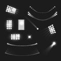 Stadium lights realistic black white set isolated Royalty Free Stock Photo