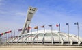 Stadium in Montreal and inclined tower, Quebec,