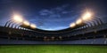 Stadium night without people 3d render