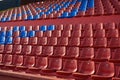 Stadium red chairs Royalty Free Stock Photo