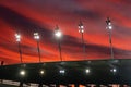 Stadium roof spotlights Royalty Free Stock Photo