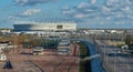 Stadium `Rostov arena` on the background of clouds