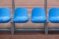 Stadium seats for substitutes and trainer in a football ground Royalty Free Stock Photo