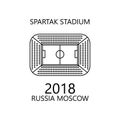 stadium Spartak 2018 icon. Element of soccer world cup 2018 for mobile concept and web apps. Thin line stadium Spartak 2018 icon c