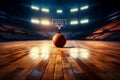 Stadium spotlight Basketball game graphic with arena, court, and ball Royalty Free Stock Photo