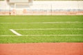 Stadium. Treadmill and football field.