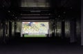 Stadium tunnel leading to the pitch Royalty Free Stock Photo