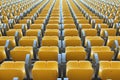 Stadium yellow seats view from back. Royalty Free Stock Photo