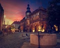 Stadt Nordhausen Rathaus with Roland figure in Germany Royalty Free Stock Photo