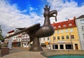 Stadt Nordhausen rooster ring statue in Germany